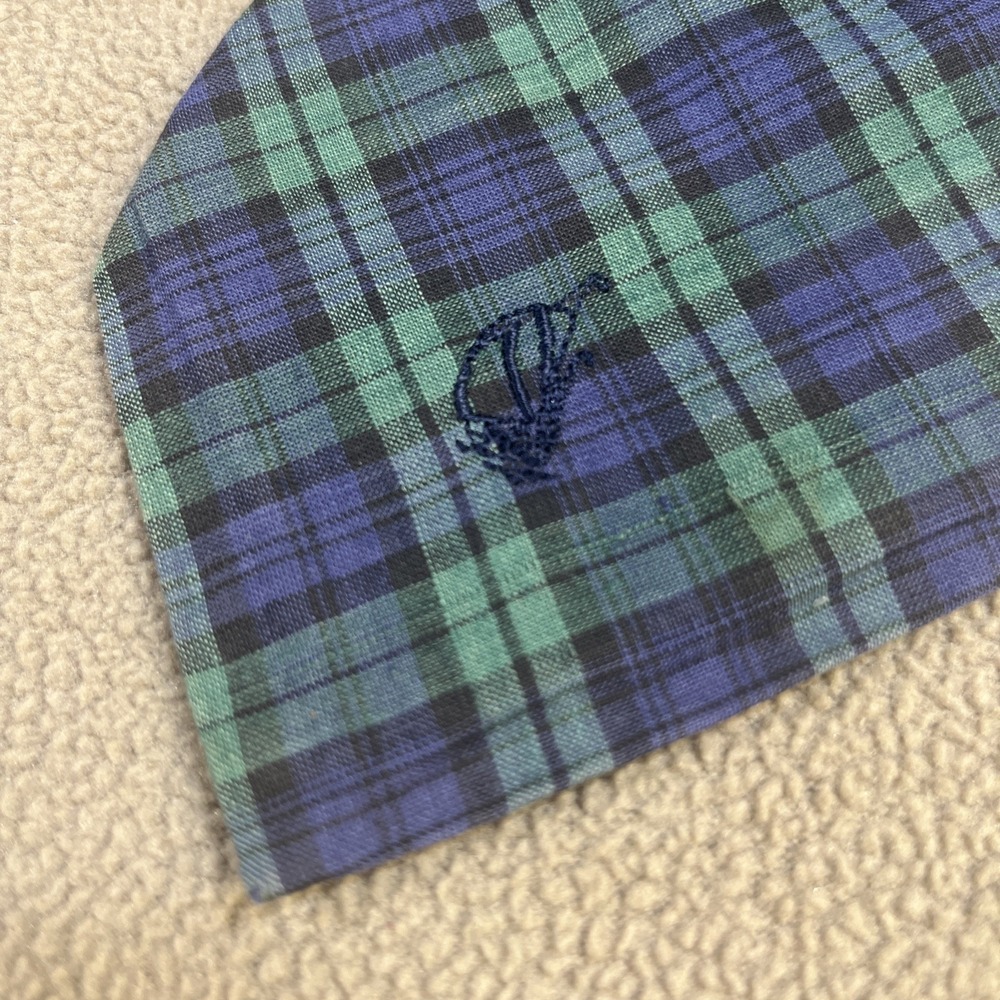 Nautica Men's 100% Cotton Tie Blue Green Plaid Made in USA 3.75" W 58.75" L - Picture 4 of 9